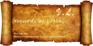 Veszprémi Lilla névjegykártya